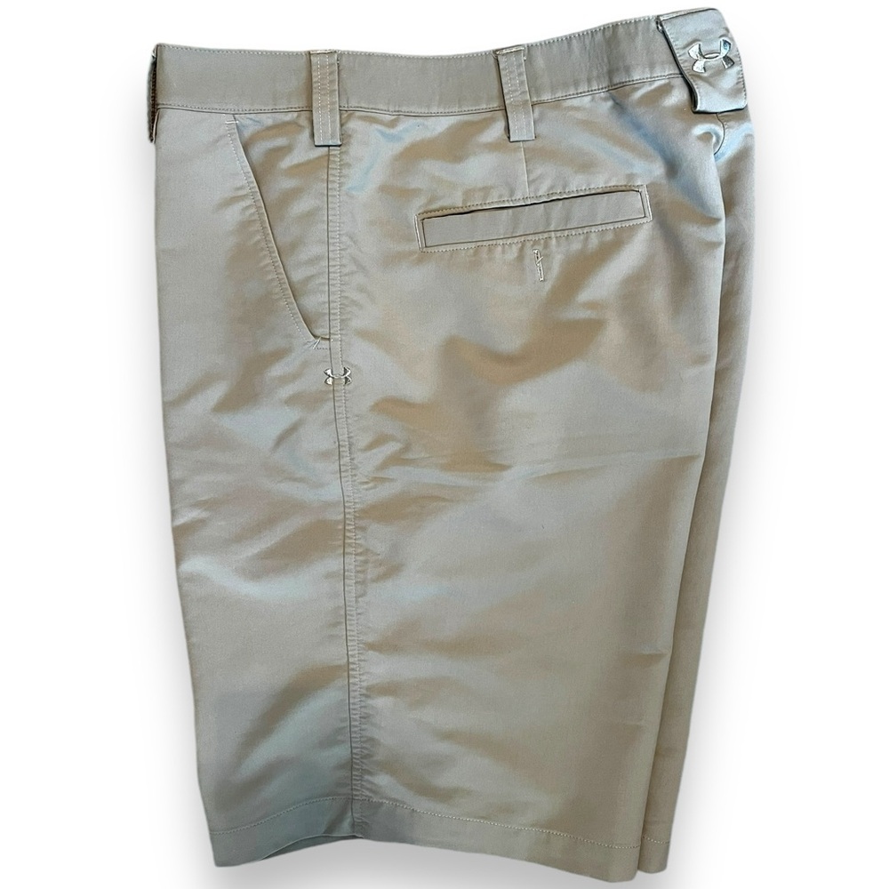 Under Armour Mens UA Leaderboard Golf Shorts Mid Rise Flat Front Tan Size 36 - Picture 3 of 13